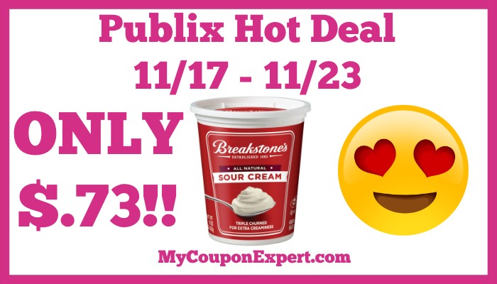 Hot Deal Alert! Breakstone’s Sour Cream or Cottage Cheese Only $.73 at Publix from 11/17 – 11/23