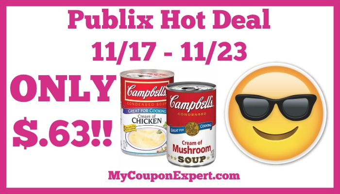 Hot Deal Alert! Campbell’s Cream Soups Only $.63 at Publix from 11/17 – 11/23