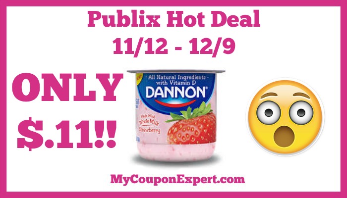 Hot Deal Alert! Dannon Whole Milk Yogurt Only $.11 at Publix from 11/12 – 12/9