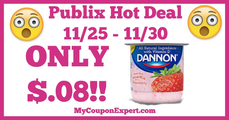 Hot Deal Alert! Dannon Yogurt Only $.08 at Publix from 11/25 – 11/30