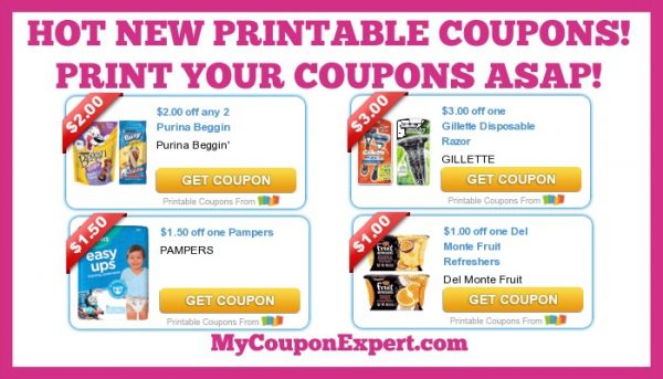 Del monte pampers gillette beggin strips printable coupons