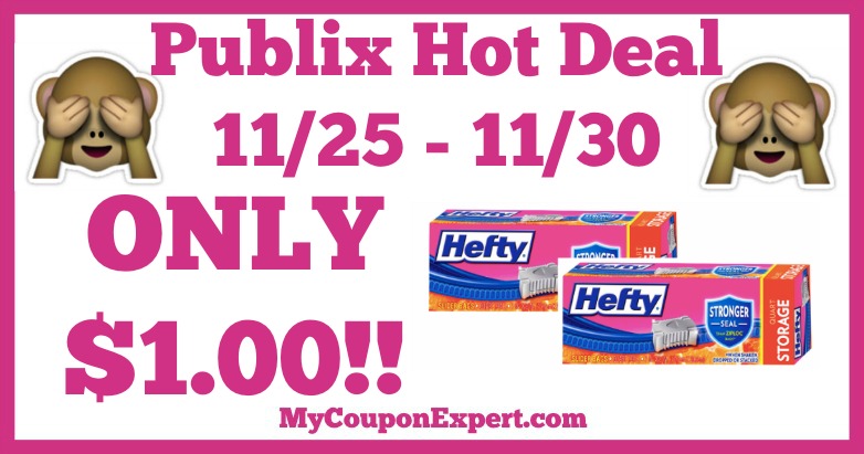 Hot Deal Alert! Hefty Bags Only $1.00 at Publix from 11/25 – 11/30