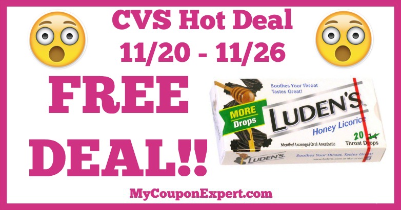 Hot Deal Alert!! FREE Luden’s Throat Drops at CVS from 11/20 – 11/26