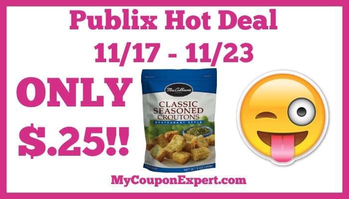 Hot Deal Alert! Mrs. Cubbison’s Restaurant Style Croutons Only $.25 at Publix from 11/17 – 11/23