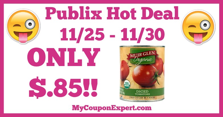 Hot Deal Alert! Muir Glen Organic Products Only $.85 at Publix from 11/25 – 11/30