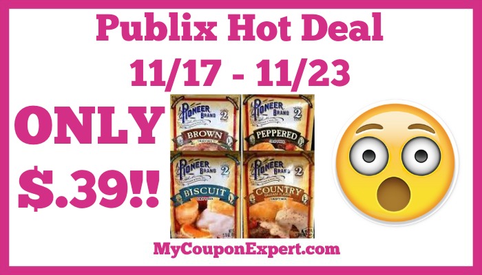 Hot Deal Alert! Pioneer Gravy Mix Only $.36 at Publix from 11/17 – 11/23