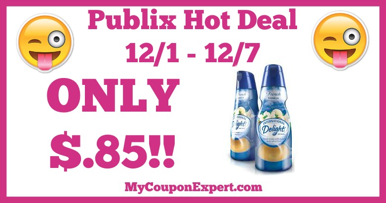 Hot Deal Alert! International Delight Creamer Only $.85 at Publix from 12/1 – 12/7