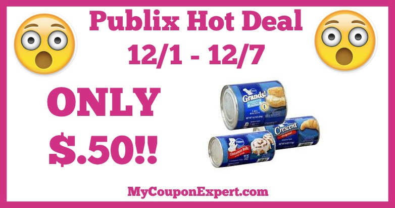 Hot Deal Alert! Pillsbury Products Only $.50 at Publix from 12/1 – 12/7