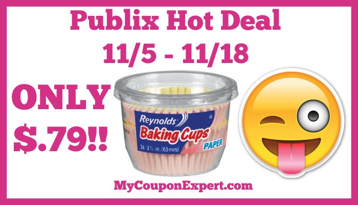 Hot Deal Alert! Reynolds Baking Cups Only $.79 at Publix from 11/5 – 11/18