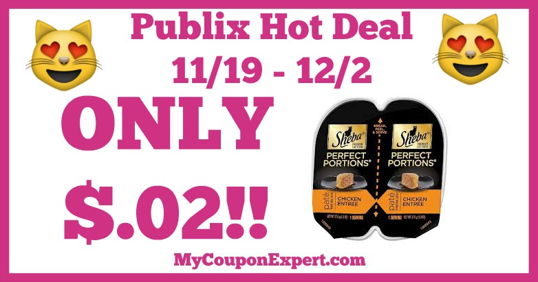 Hot Deal Alert! Sheba Perfect Portions Only $.02 at Publix from 11/19 – 12/2