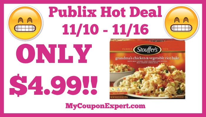 Hot Deal Alert! Stouffer’s Family Size Entree Only $4.99 at Publix from 11/10 – 11/16