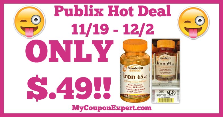 Hot Deal Alert! Sundown Vitamins Only $.49 at Publix from 11/19 – 12/2