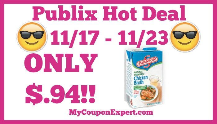 Hot Deal Alert! Swanson Broth Only $.94 at Publix from 11/17 – 11/23