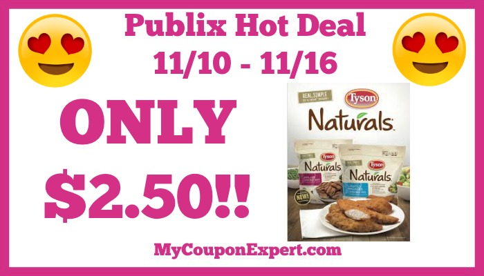 Hot Deal Alert! Tyson Naturals Chicken Only $2.50 at Publix from 11/10 – 11/16