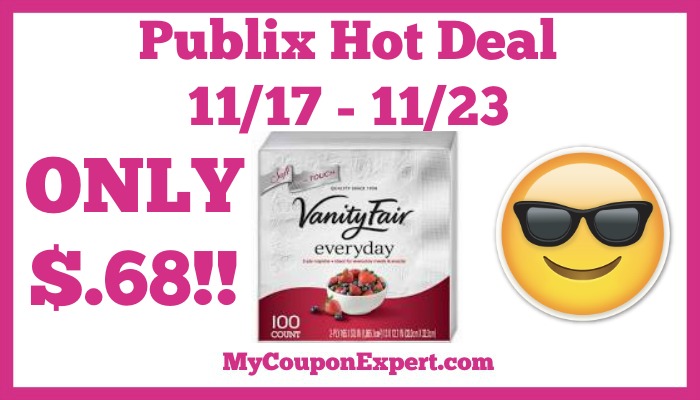 Hot Deal Alert! Vanity Fair Napkins Only $.68 at Publix from 11/17 – 11/23