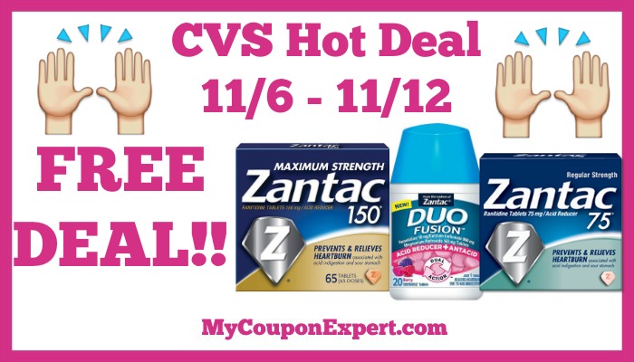 Hot Deal Alert!! FREE Zantac Products at CVS from 11/6 – 11/12