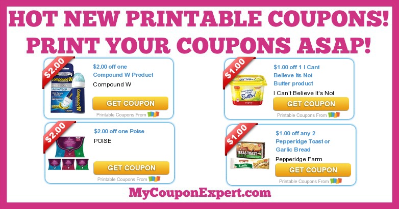 HOT NEW Printable Coupons: Poise, Pepperidge, Compound W, Iams, Rosin, and MUCH MORE!