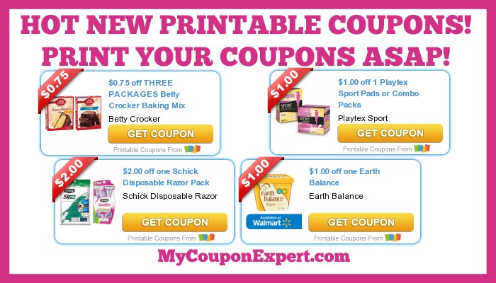 HOT NEW Printable Coupons: Playtex, Betty Crocker, Schick, Campbell’s, Finish, Clorox, and MORE!!