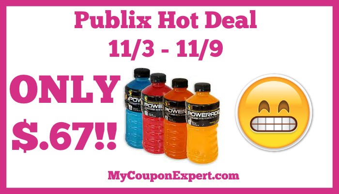 Hot Deal Alert! Powerade Only $.67 at Publix from 11/3 – 11/9
