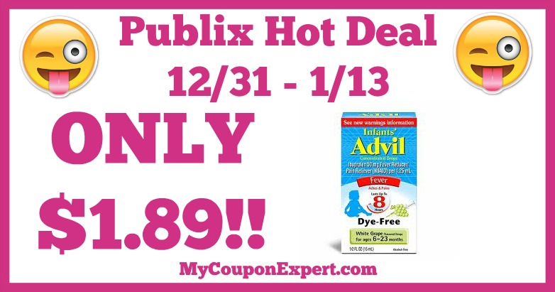Hot Deal Alert! Advil Infants Only $1.89 at Publix from 12/31 – 1/13
