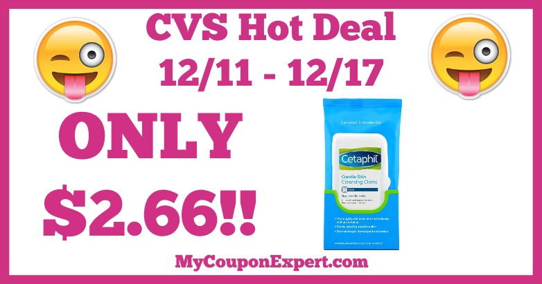 Hot Deal Alert!! Cetaphil Gentle Cleansing Cloths Only $2.66 at CVS from 12/11 – 12/17