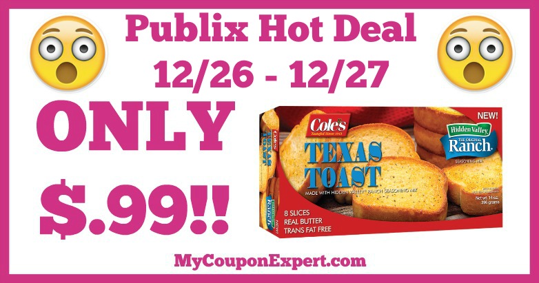 Hot Deal Alert! Coles Frozen Bread Only $.99 at Publix from 12/26 – 12/27