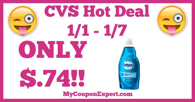Hot Deal Alert!! Dawn Dish Liquid Only $.74 at CVS from 1/1 – 1/7