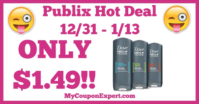 Hot Deal Alert! Dove Men+Care Body Wash Only $1.49 at Publix from 12/31 – 1/13