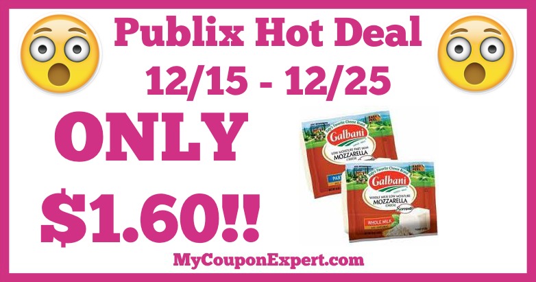 Hot Deal Alert! Galbani Sorrento Mozzarella Cheese Only $1.60 at Publix from 12/15 – 12/25