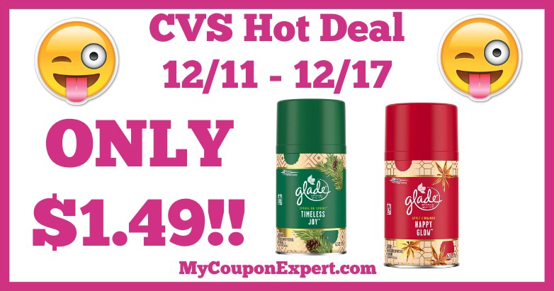 Hot Deal Alert!! Glade Automatic Spray Refills Only $1.49 at CVS from 12/11 – 12/17