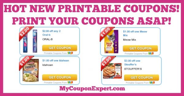 HOT NEW Printable Coupons: Oral-B, Meow Mix, Purina, Kellogg’s, Idahoan ...