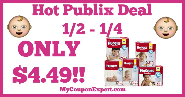 Hot Deal Alert! Huggies Diapers Only $4.49 at Publix from 1/2 – 1/4