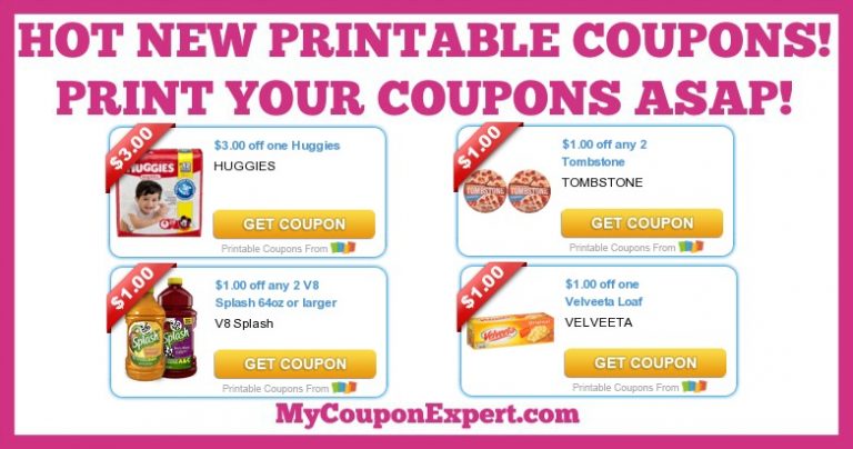 HOT NEW PRINTABLE COUPONS: Huggies, Velveeta, V8, Tombstone Pizza, Tide ...