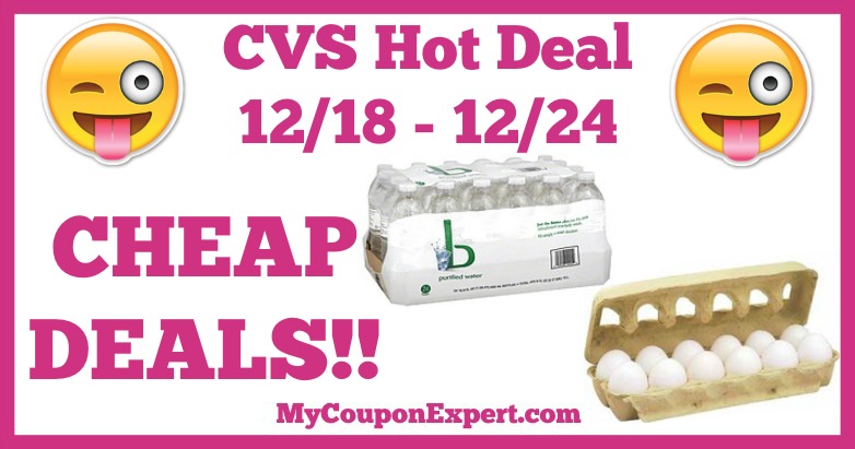 Hot Deal Alert!! CHEAP DEALS on Eggs & Cases of Water at CVS from 12/18 – 12/24