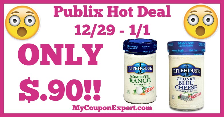 Hot Deal Alert! Litehouse Dressing Only $.90 at Publix from 12/29 – 1/1
