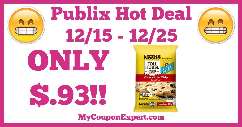 Hot Deal Alert! Nestle Toll House Cookie Dough Only $.93 at Publix from 12/15 – 12/25