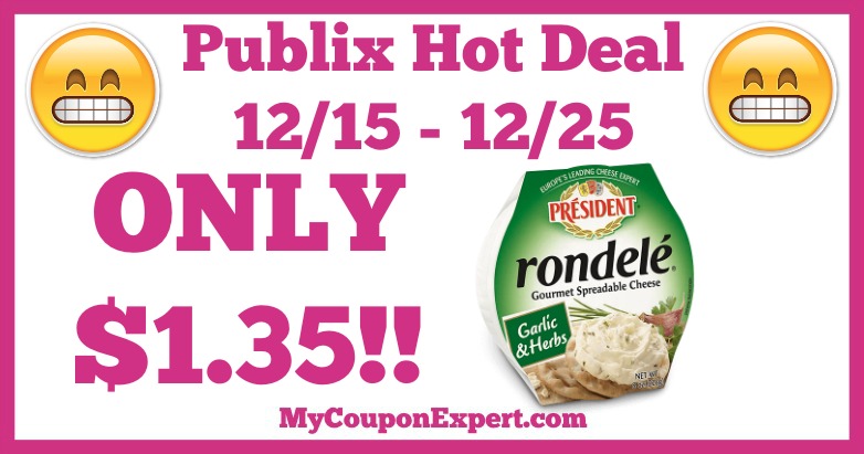 Hot Deal Alert! President Rondele Cheese Spread Only $1.35 at Publix from 12/15 – 12/25