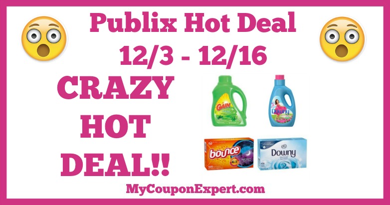 Hot Deal Alert! CRAZY HOT DEAL on Downy, Bounce, & Gain at Publix from 12/3 – 12/16