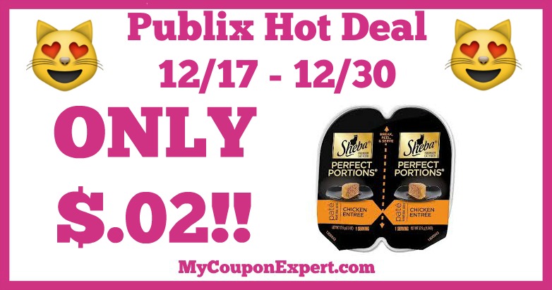 Hot Deal Alert! Sheba Perfect Portions Only $.02 at Publix from 12/17 – 12/30