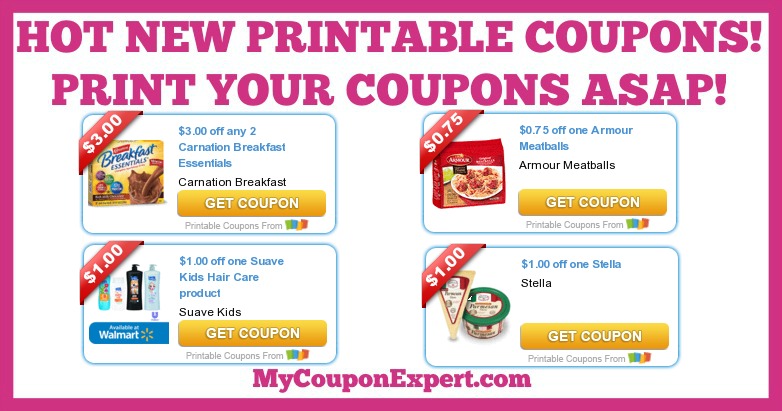 HOT NEW Printable Coupons: Suave, Stella, Armour, Hershey’s, Sun, Carmex, and MORE!