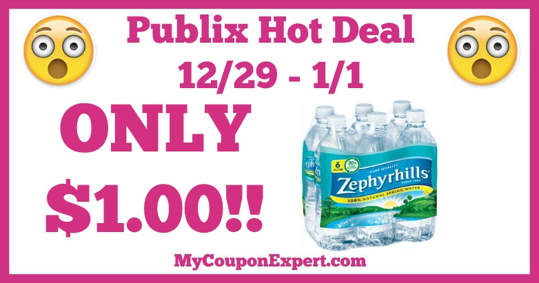 Hot Deal Alert! Zephyrhills Spring Water Only $1.00 at Publix from 12/29 – 1/1