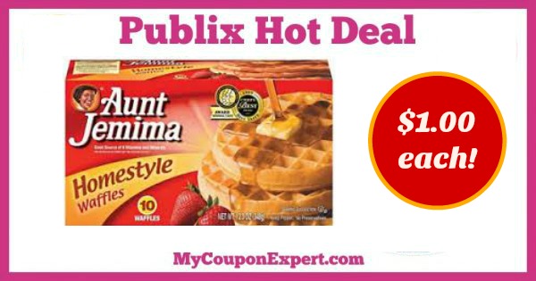 Aunt Jemima Pancakes or Waffles just $1.00 at Publix!!