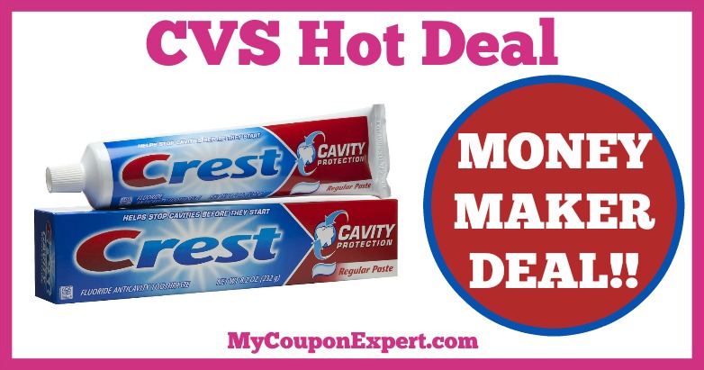 Hot Deal Alert!! OVERAGE DEAL on Crest Toothpaste at CVS from 1/8 – 1/14