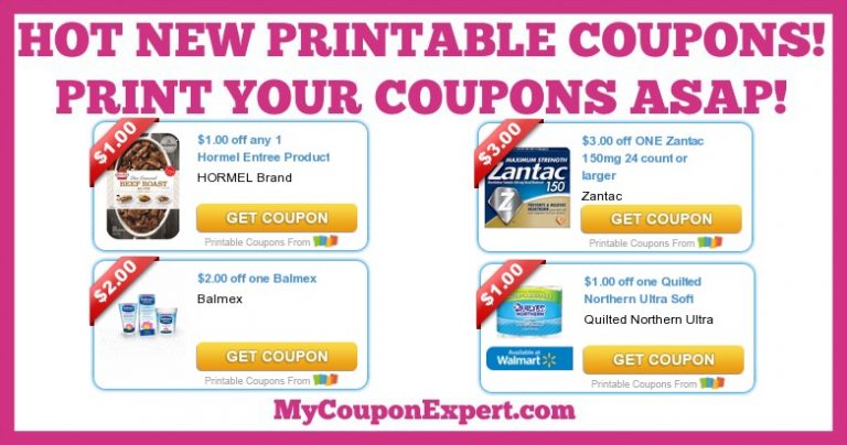 HOT NEW Printable Coupons: Hormel, Zantac, Balmex, Quilted Northern ...