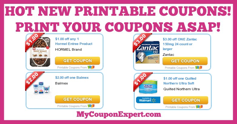 HOT NEW Printable Coupons: Hormel, Zantac, Balmex, Quilted Northern, Sparkle, Fancy Feast, and MORE!
