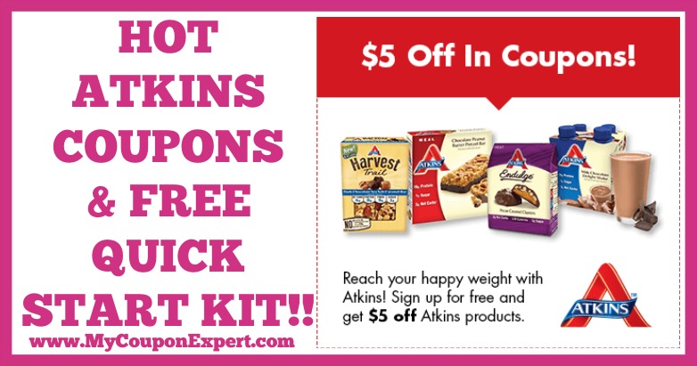 WOW!! Check This Out!! Printable Coupons for $5 Off Any Atkins Product and FREE Quick Start Kit!!!