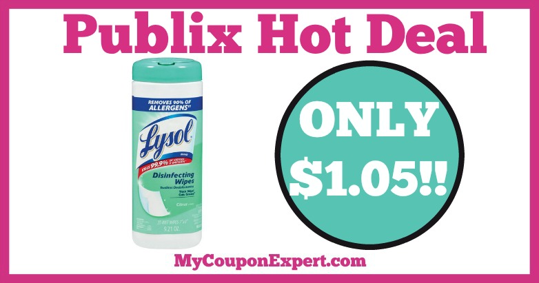 Hot Deal Alert! Lysol Wipes Only $1.05 at Publix from 1/12 – 1/18