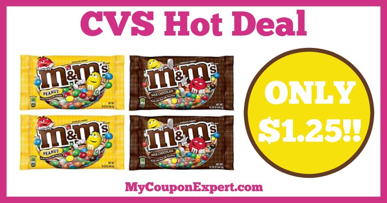 Hot Deal Alert!! M&M’s Chocolate Candies Only $1.25 at CVS from 1/8 – 1/14