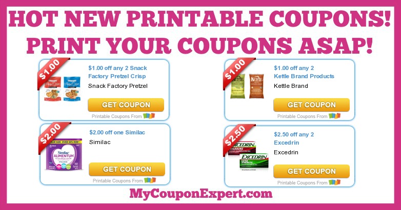 HOT NEW Printable Coupons: Pretzel Crisp, Similac, Excedrin, Kettle Brand, Air Wick, Colgate, and MORE!
