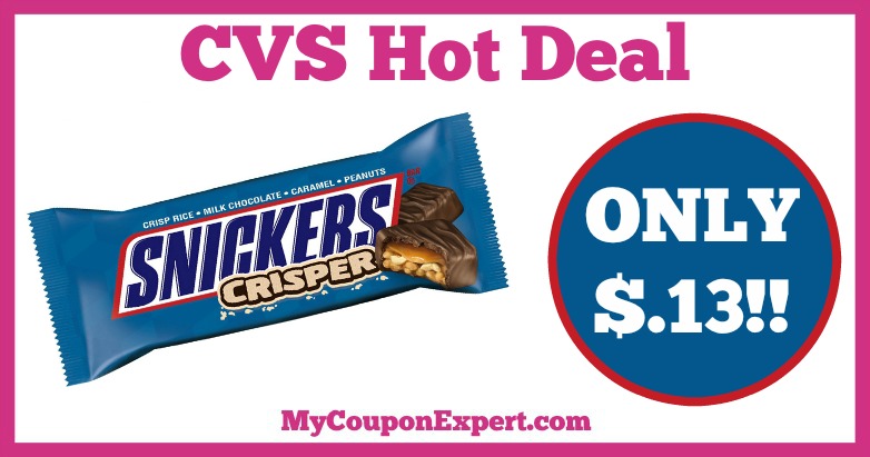 Hot Deal Alert!! Snickers Crisper Only $.13 at CVS from 1/8 – 1/14